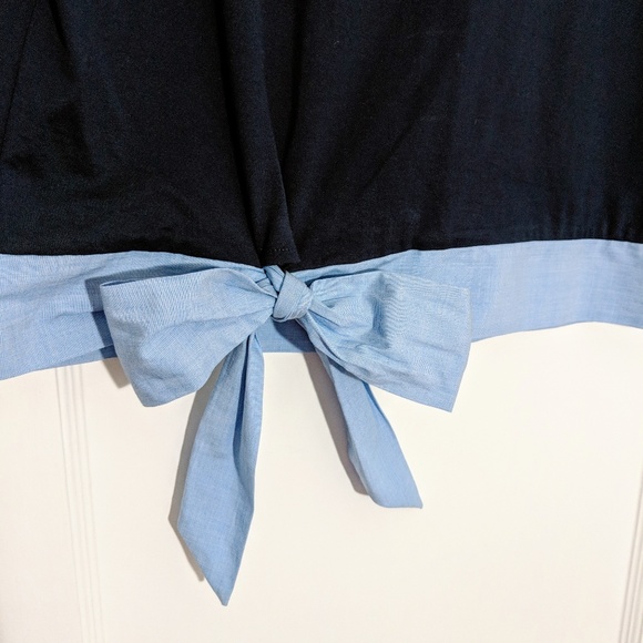 J Crew Navy Blue Side Tie T-Shirt - Picture 6 of 7